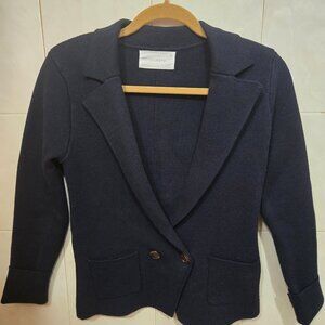SIX FIFTY Women's Navy Knit Sweater Blazer Cardigan - Size XS